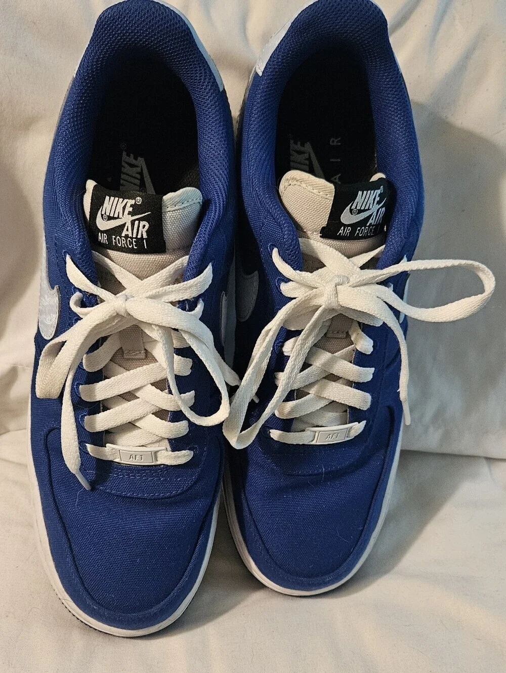 Nike Royal Blue & White Air Force1 Lace Up Men's Size 10.5 Great Condition
